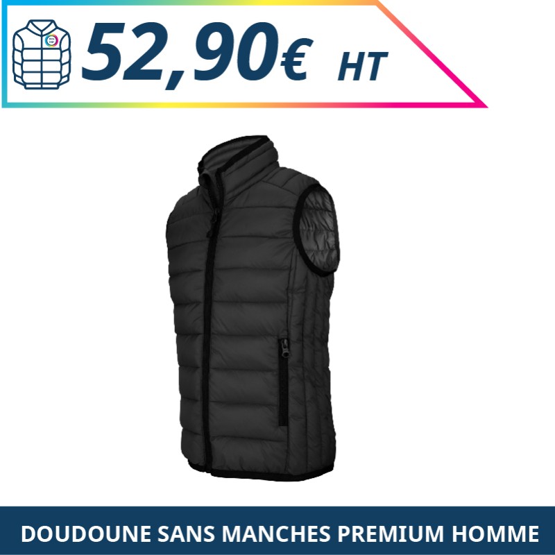 Doudoune sans manches premium homme - Vestes à personnaliser - Imprimeur Marseille Textile Doudoune sans manches premium homme - Vestes à personnaliser - Imprimeur Marseille Textile