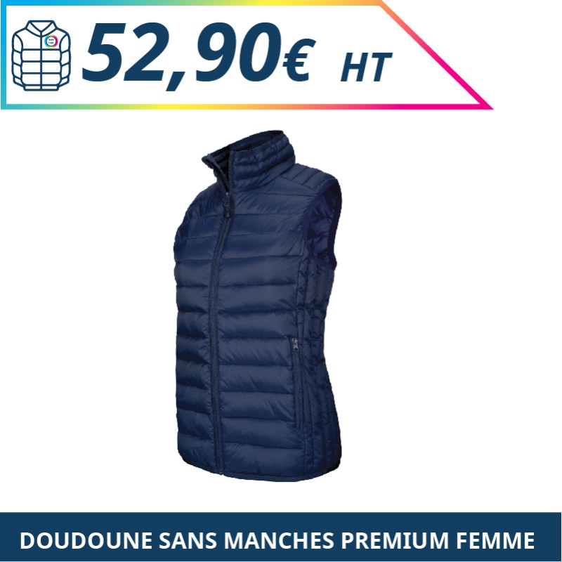 Doudoune sans manches premium femme - Vestes à personnaliser - Imprimeur Marseille Textile Doudoune sans manches premium femme - Vestes à personnaliser - Imprimeur Marseille Textile