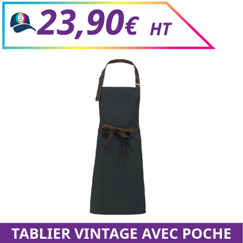 Tablier vintage avec poche - Accessoires à personnaliser - Imprimeur Marseille Textile Tablier vintage avec poche - Accessoires à personnaliser - Imprimeur Marseille Textile