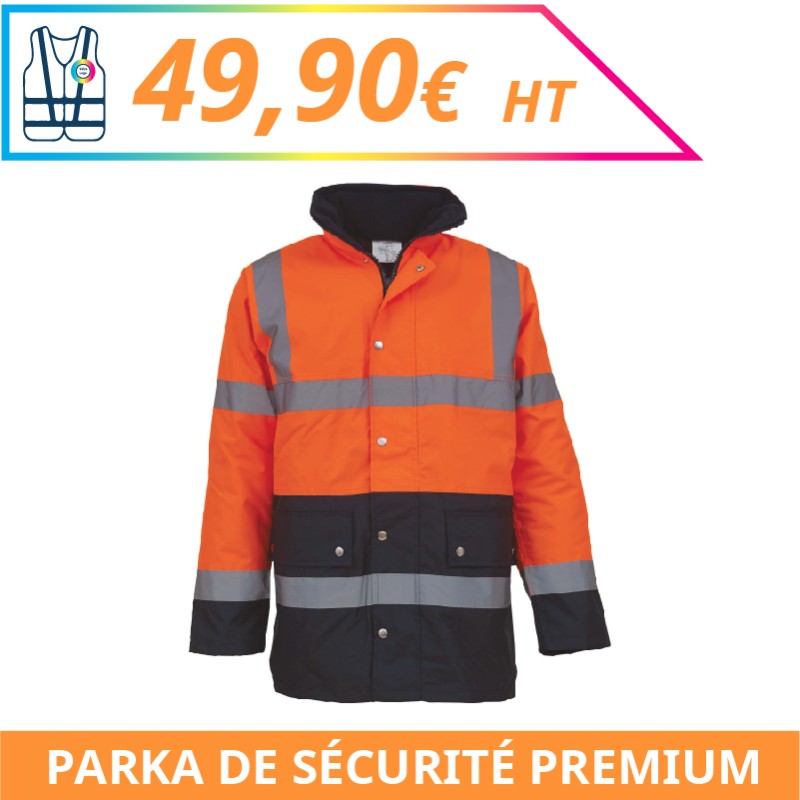 Parka de sécurité haute visibilité premium - Chantier à personnaliser - Imprimeur Marseille Textile Parka de sécurité haute visibilité premium - Chantier à personnaliser - Imprimeur Marseille Textile