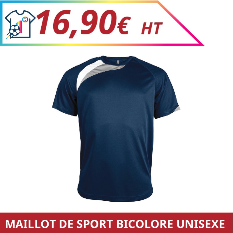 Maillot de sport bicolore unisexe - Sport à personnaliser - Imprimeur Marseille Textile Maillot de sport bicolore unisexe - Sport à personnaliser - Imprimeur Marseille Textile