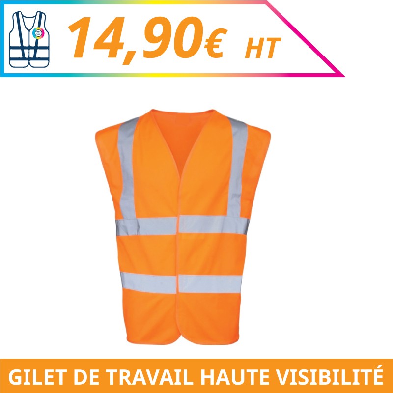 Gilet haute visilibilité - Chantier à personnaliser - Imprimeur Marseille Textile Gilet haute visilibilité - Chantier à personnaliser - Imprimeur Marseille Textile