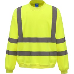 Sweat-shirt haute visibilité col rond - Chantier à personnaliser - Imprimeur Marseille Textile