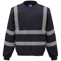 Sweat-shirt haute visibilité col rond - Chantier à personnaliser - Imprimeur Marseille Textile