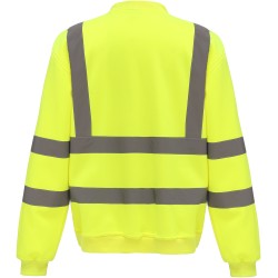 Sweat-shirt haute visibilité col rond - Chantier à personnaliser - Imprimeur Marseille Textile