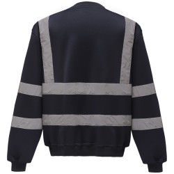 Sweat-shirt haute visibilité col rond - Chantier à personnaliser - Imprimeur Marseille Textile