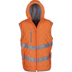 Doudoune sans manches haute visibilité - Chantier à personnaliser - Imprimeur Marseille Textile