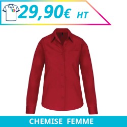 Chemise manches longues femme - Chemises à personnaliser - Imprimeur Marseille Textile