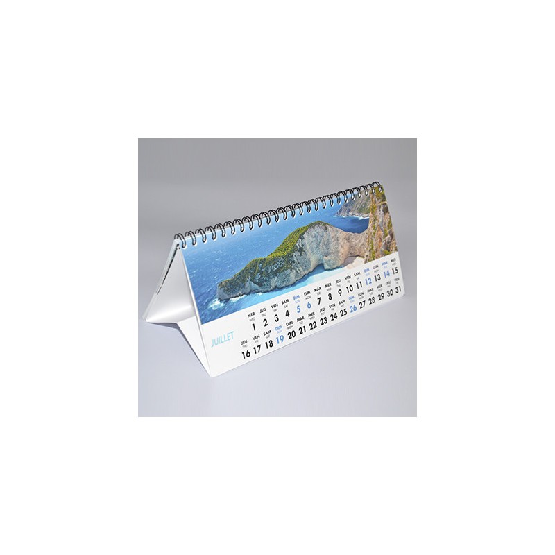 Calendrier chevalet 10,5 x 21 cm - Calendrier à personnaliser - Imprimeur Marseille Textile Calendrier chevalet 10,5 x 21 cm - Calendrier à personnaliser - Imprimeur Marseille Textile