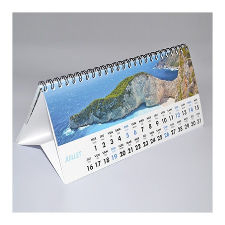 Calendrier chevalet 10,5 x 21 cm - Calendrier à personnaliser - Imprimeur Marseille Textile