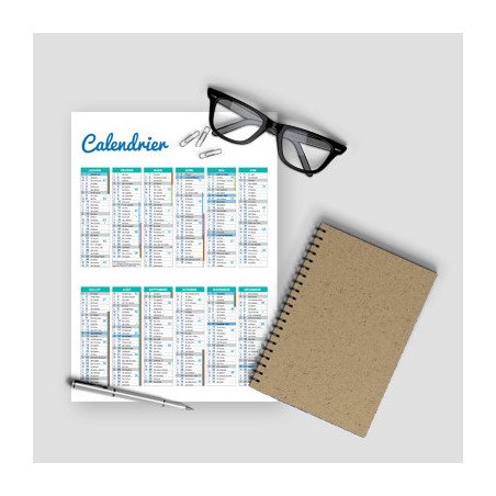 Calendrier papier souple Format Sur mesure ( découpe droite ) - Calendrier à personnaliser - Imprimeur Marseille Textile